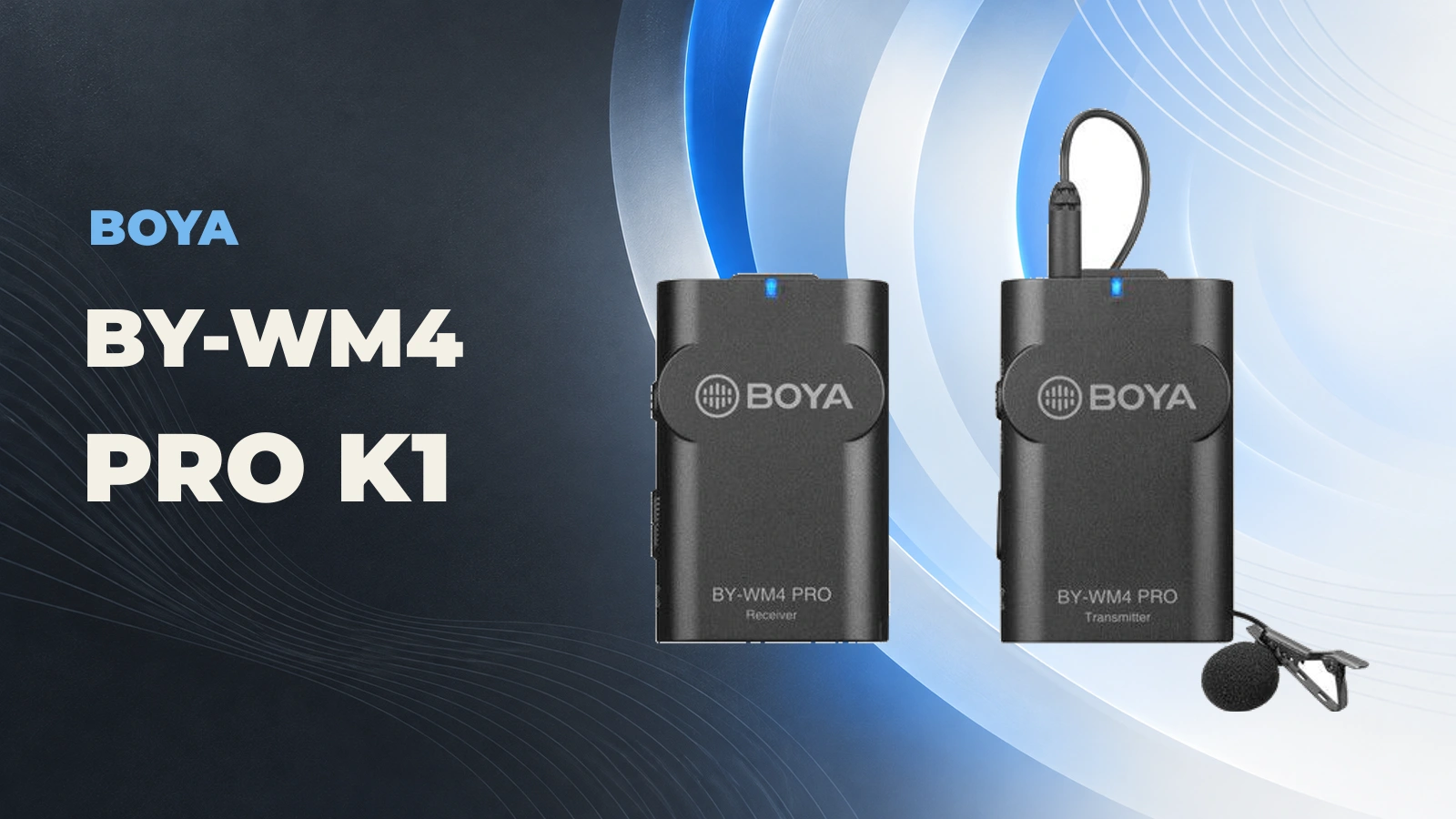 Kit BOYA BY-WM4 PRO K1 com transmissor, receptor e lapela