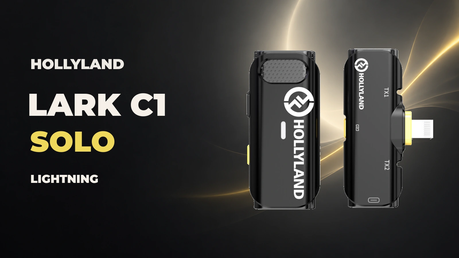 Kit Hollyland LARK C1 SOLO preto com receptor Lightning
