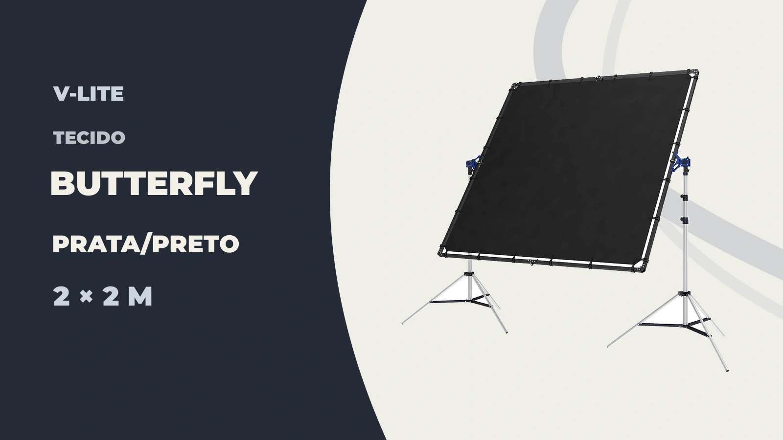 Tecido V-Lite Butterfly prata/preto 2 × 2 m